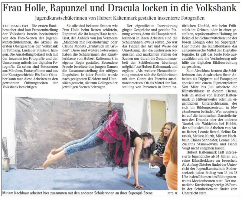 Ausstellung der Künstlerklasse in der VB Tettnang